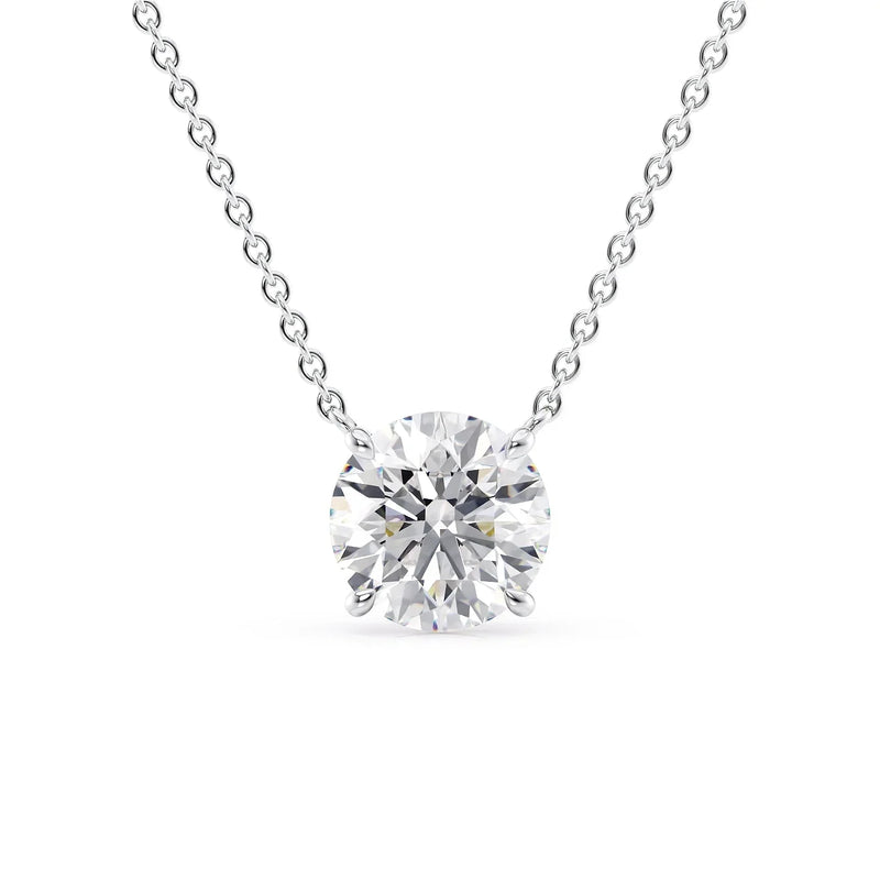 2.0 CT Round Moissanite Solitaire Necklace