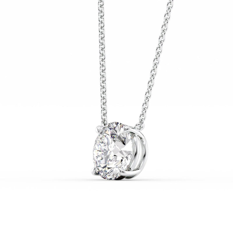 2.0 CT Round Moissanite Solitaire Necklace
