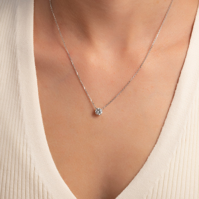 2.0 CT Round Moissanite Solitaire Necklace