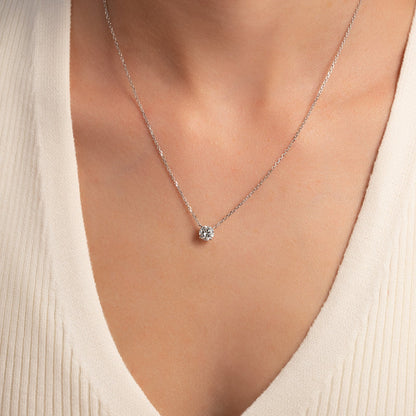 2.0 CT Round Moissanite Solitaire Necklace