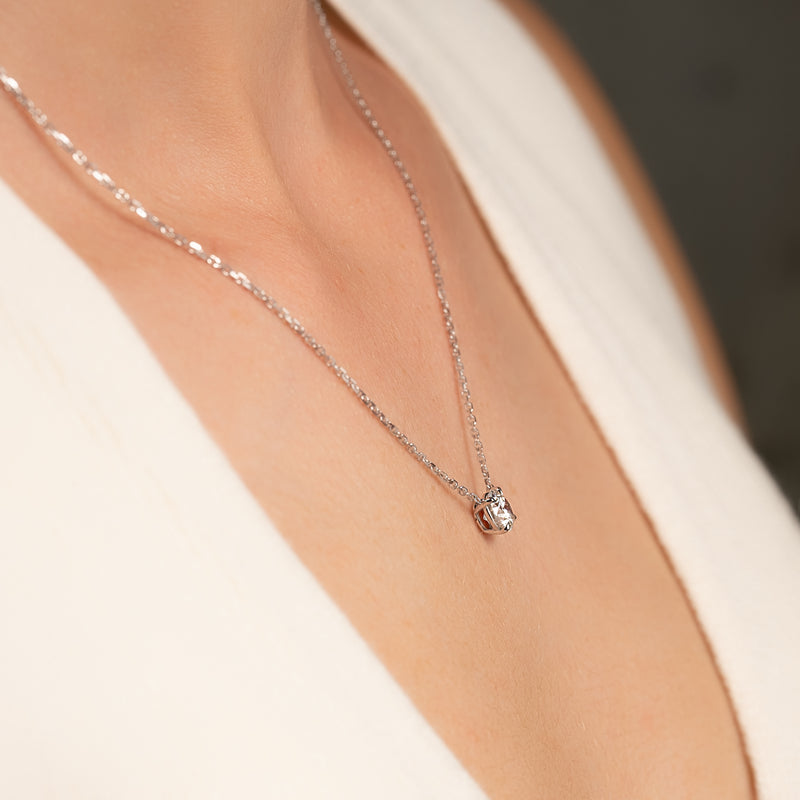 2.0 CT Round Moissanite Solitaire Necklace