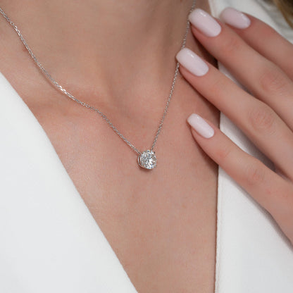 2.0 CT Round Moissanite Solitaire Necklace
