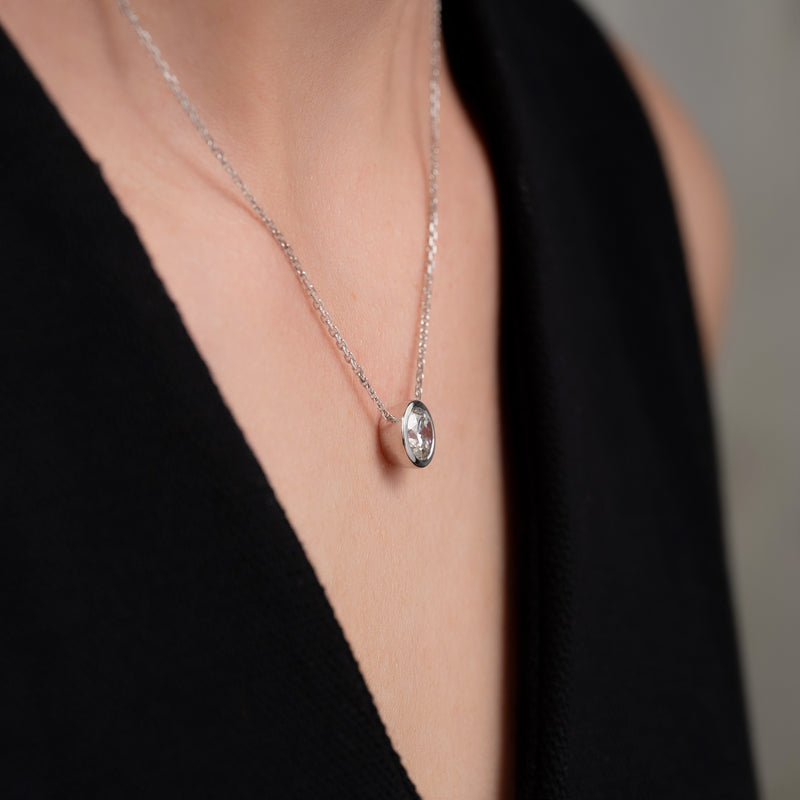 2.0 CT Round Moissanite Bezel Necklace
