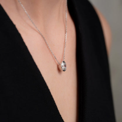 2.0 CT Round Moissanite Bezel Necklace
