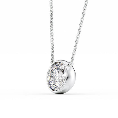 2.0 CT Round Moissanite Bezel Necklace