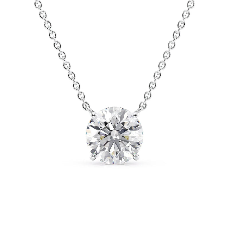 2.5 TCW Round Moissanite Hidden Halo Necklace