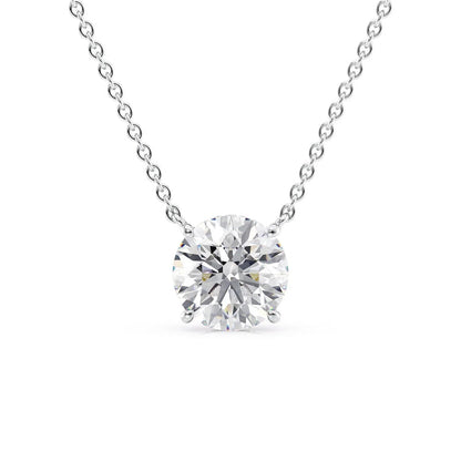 2.5 TCW Round Moissanite Hidden Halo Necklace
