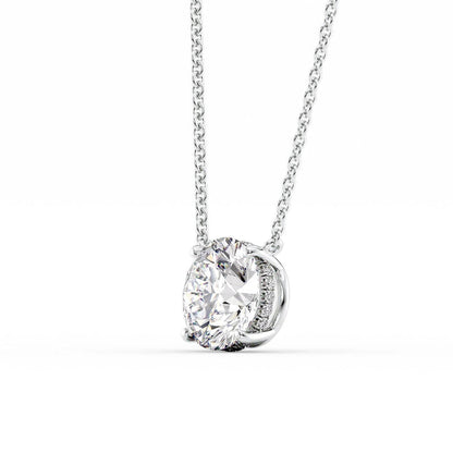 2.5 TCW Round Moissanite Hidden Halo Necklace