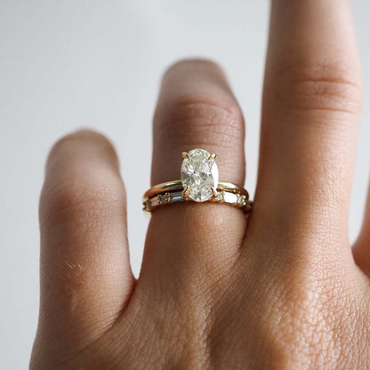 0.40 TCW Baguette & Round Half Eternity Moissanite Wedding Band