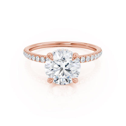 1 CT Round Hidden Halo & Pave Moissanite Engagement Ring