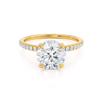 1 CT Round Hidden Halo & Pave Moissanite Engagement Ring