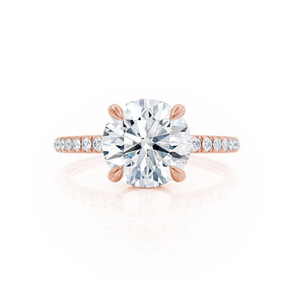 1 CT Round Hidden Halo & Pave Moissanite Engagement Ring