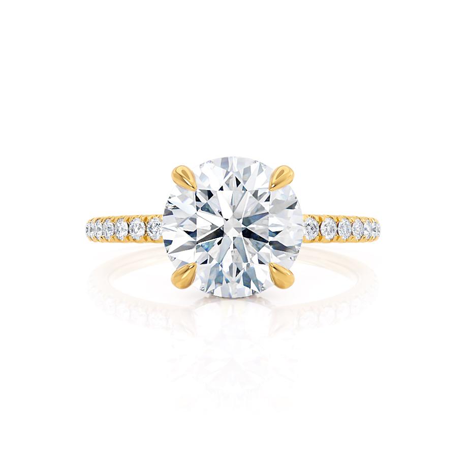 1 CT Round Hidden Halo & Pave Moissanite Engagement Ring