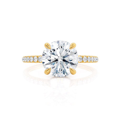 1 CT Round Hidden Halo & Pave Moissanite Engagement Ring