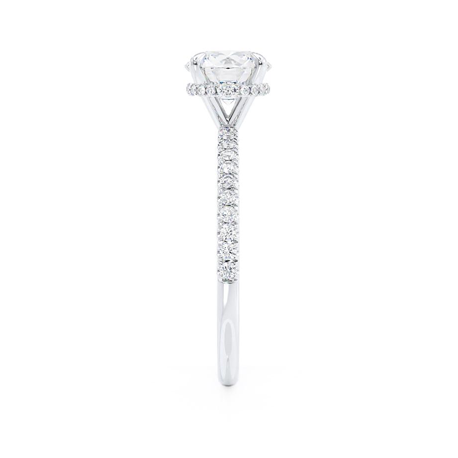 1 CT Round Hidden Halo & Pave Moissanite Engagement Ring