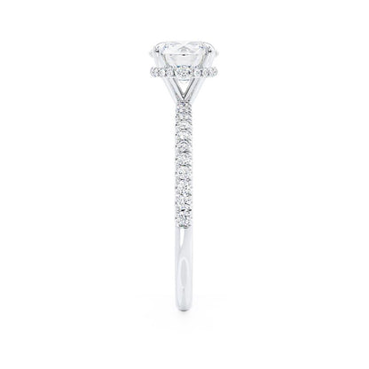 1 CT Round Hidden Halo & Pave Moissanite Engagement Ring