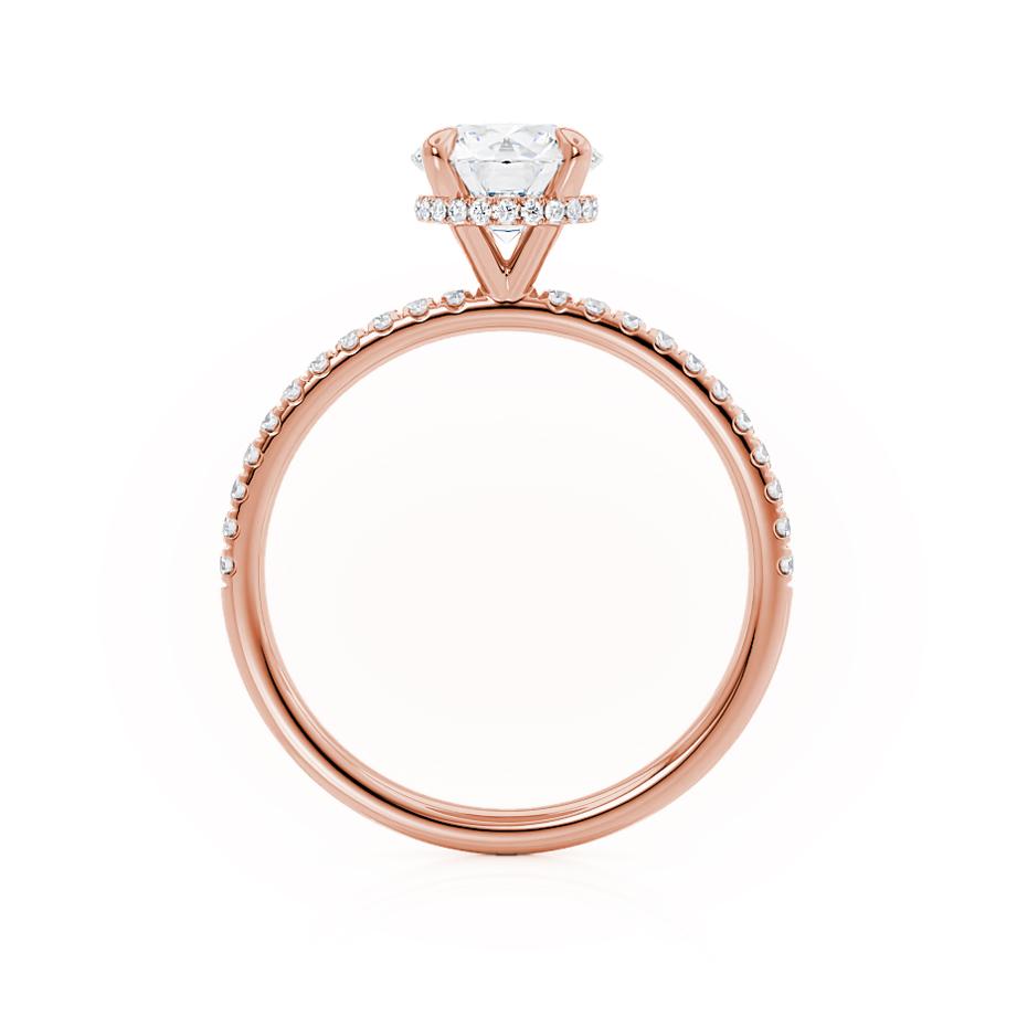 1 CT Round Hidden Halo & Pave Moissanite Engagement Ring