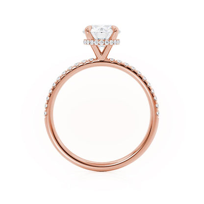 1 CT Round Hidden Halo & Pave Moissanite Engagement Ring