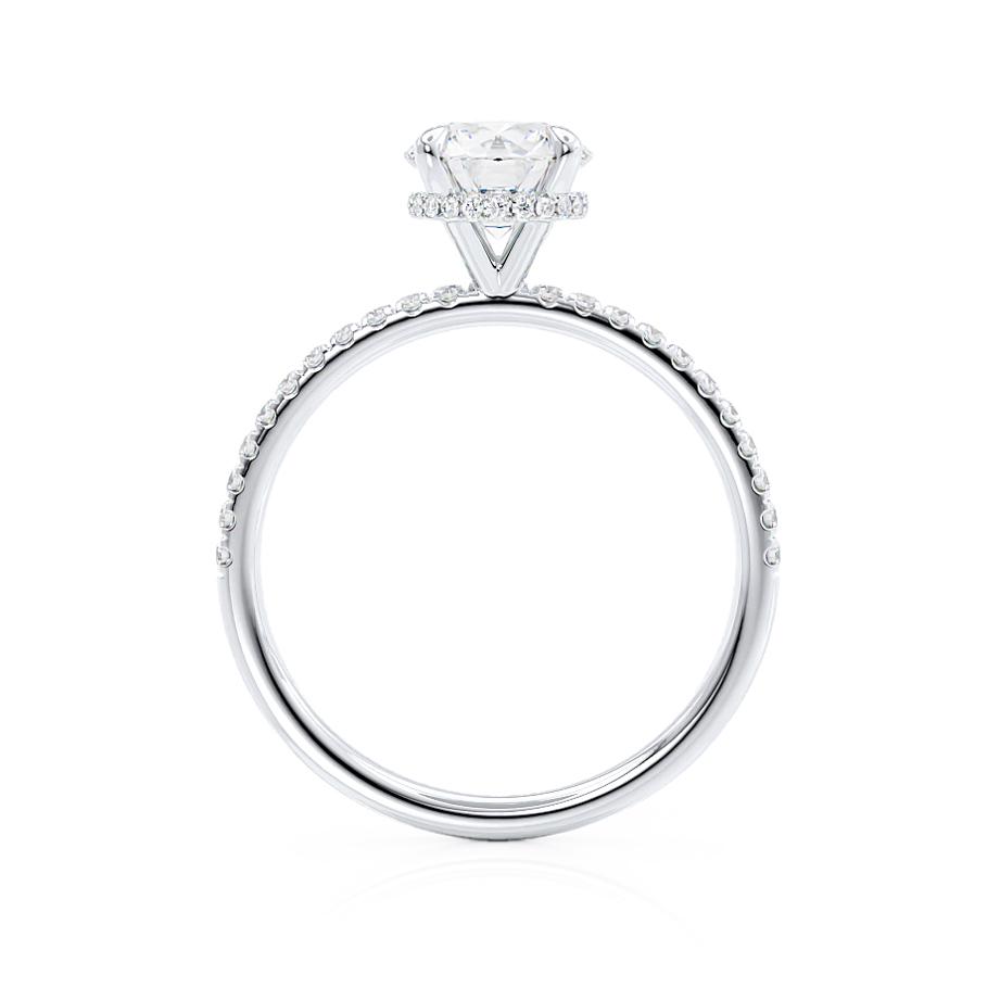 1 CT Round Hidden Halo & Pave Moissanite Engagement Ring