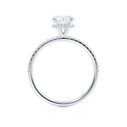 1 CT Round Hidden Halo & Pave Moissanite Engagement Ring