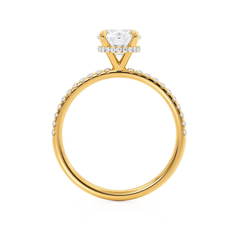 1 CT Round Hidden Halo & Pave Moissanite Engagement Ring