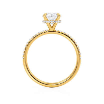 1 CT Round Hidden Halo & Pave Moissanite Engagement Ring