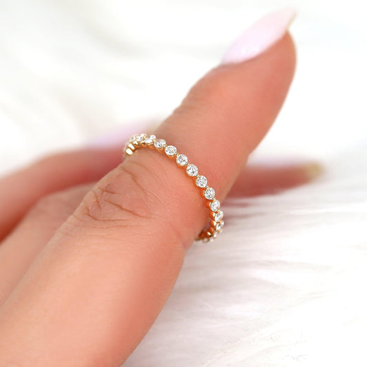 0.55 TCW Round Full Eternity Moissanite Wedding Band