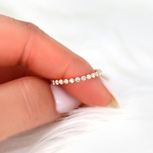 0.55 TCW Round Full Eternity Moissanite Wedding Band