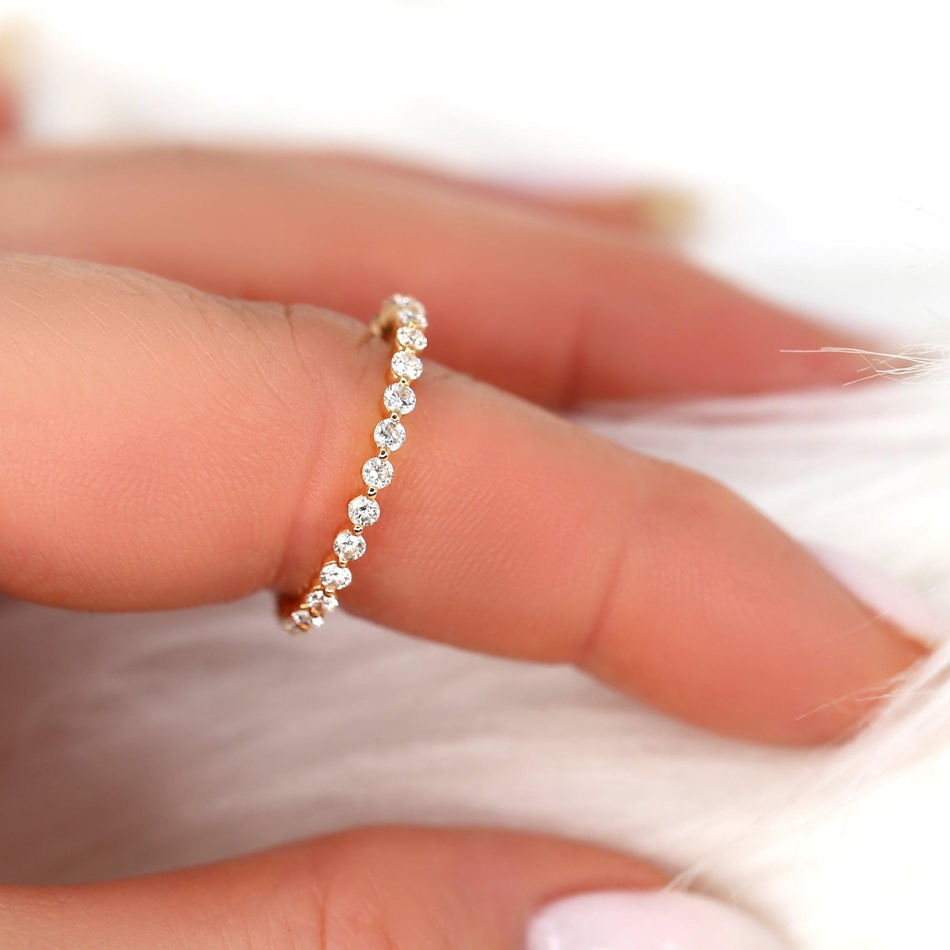 0.55 TCW Round Full Eternity Moissanite Wedding Band