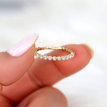 0.55 TCW Round Full Eternity Moissanite Wedding Band