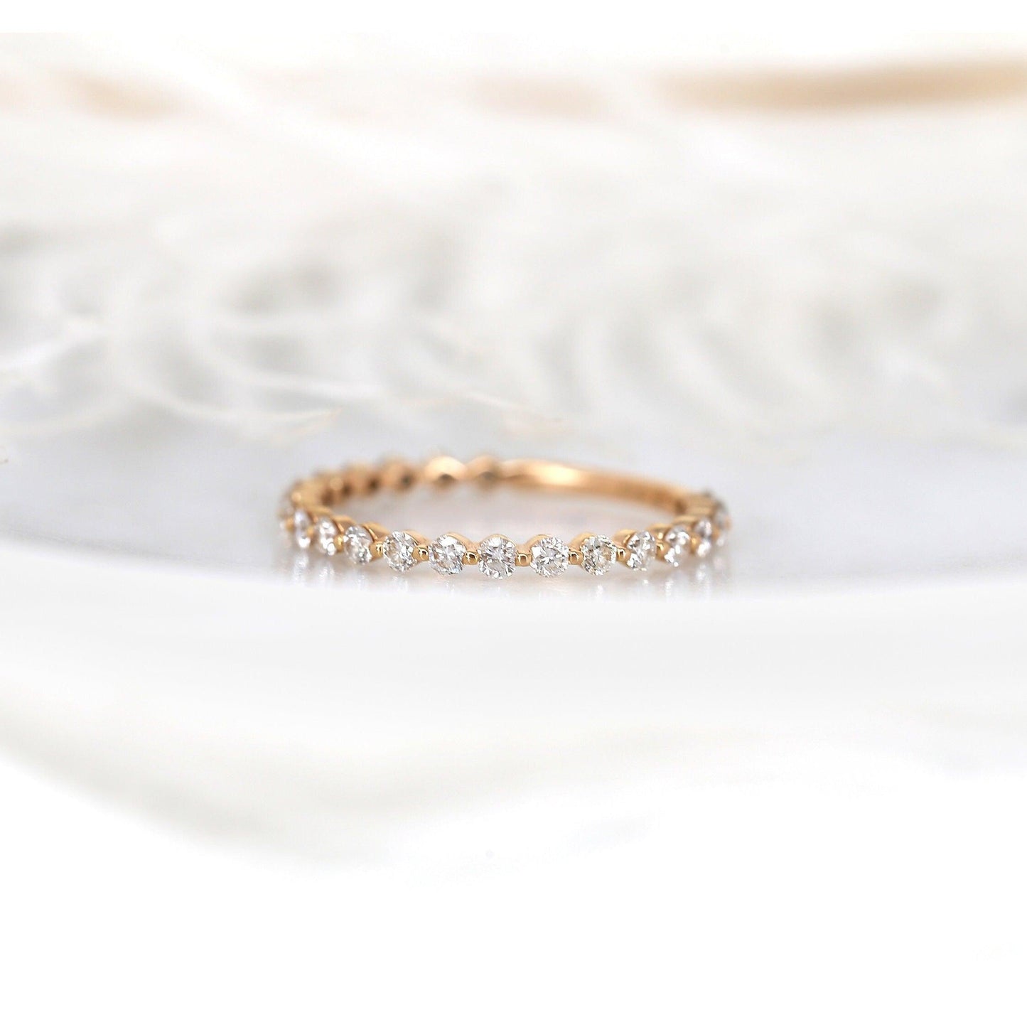 0.55 TCW Round Full Eternity Moissanite Wedding Band