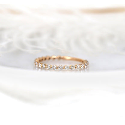 0.55 TCW Round Full Eternity Moissanite Wedding Band