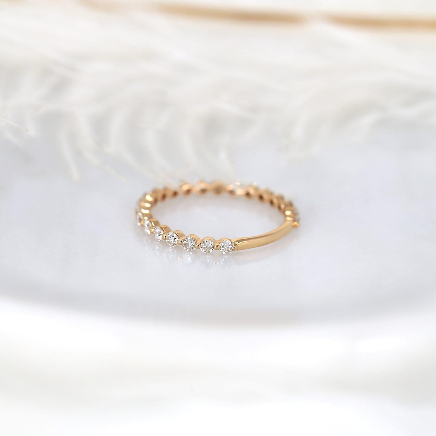0.55 TCW Round Full Eternity Moissanite Wedding Band