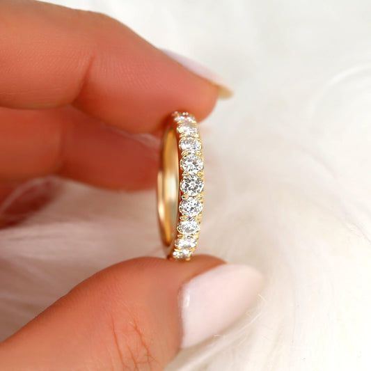 1.17 TCW Oval Half Eternity Moissanite Wedding Band