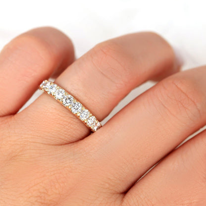 1.17 TCW Oval Half Eternity Moissanite Wedding Band
