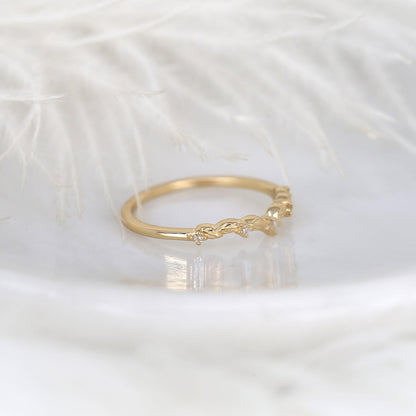 0.07 TCW Round Twig Style Moissanite Wedding Band