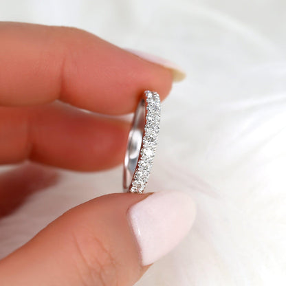 0.6 TCW Round Half Eternity Moissanite Wedding Band