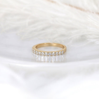 0.48 TCW Round Half Eternity Moissanite Wedding Band