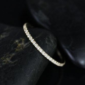 0.10 TCW Round Full Eternity Moissanite Wedding Band