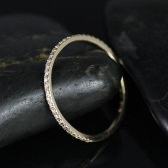 0.10 TCW Round Full Eternity Moissanite Wedding Band