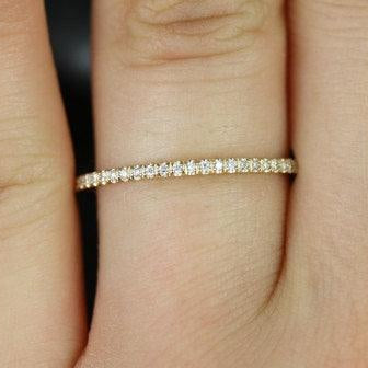 0.10 TCW Round Full Eternity Moissanite Wedding Band