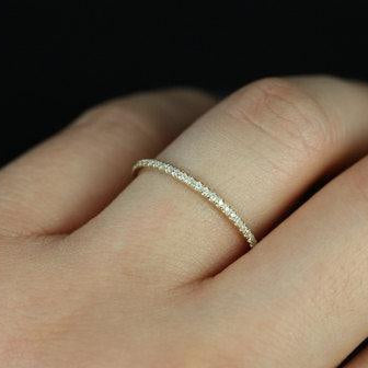 0.10 TCW Round Full Eternity Moissanite Wedding Band
