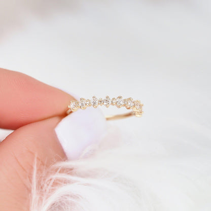 0.35 TCW Round Half Eternity Moissanite Wedding Band