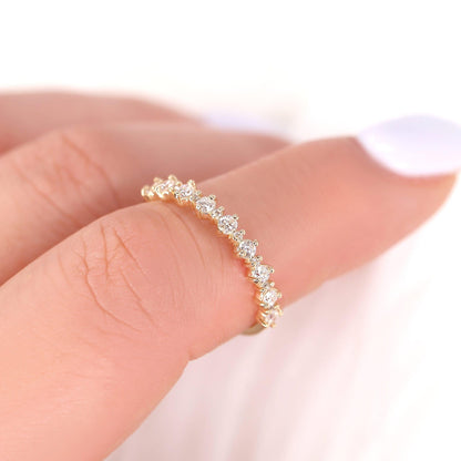 0.35 TCW Round Half Eternity Moissanite Wedding Band
