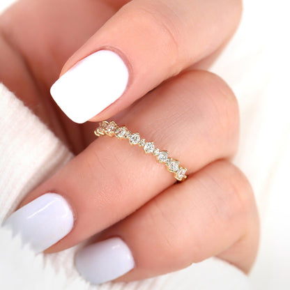 0.35 TCW Round Half Eternity Moissanite Wedding Band