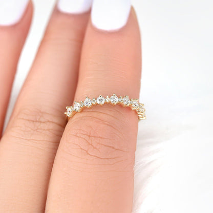 0.35 TCW Round Half Eternity Moissanite Wedding Band