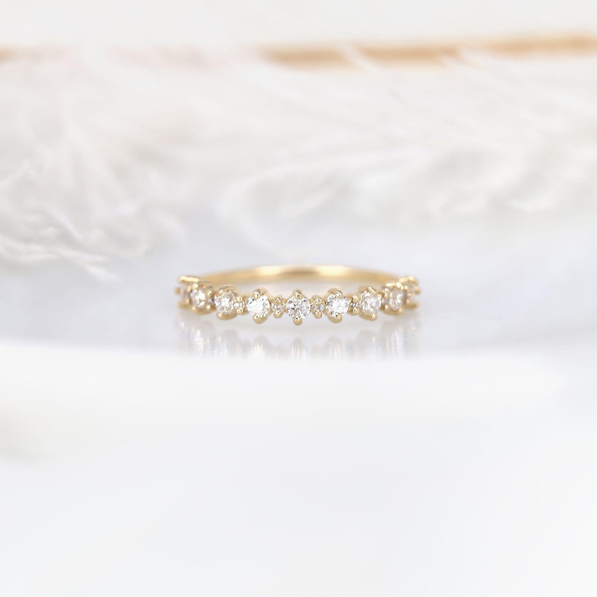 0.35 TCW Round Half Eternity Moissanite Wedding Band