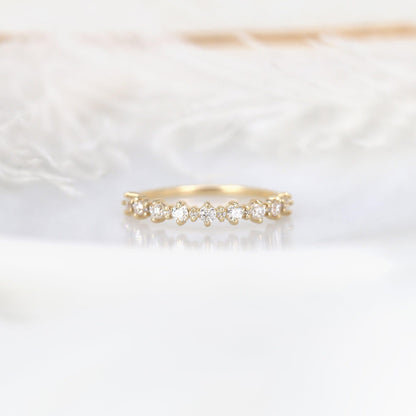 0.35 TCW Round Half Eternity Moissanite Wedding Band