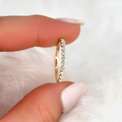 0.35 TCW Round Half Eternity Moissanite Wedding Band
