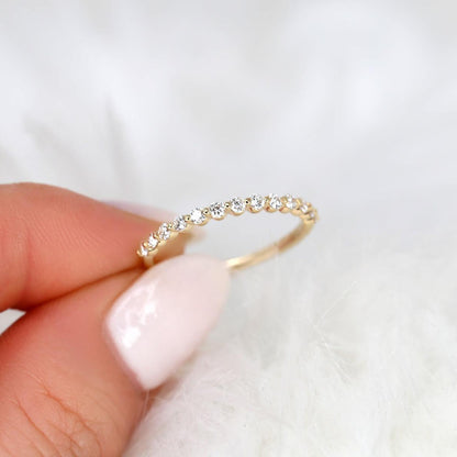 0.35 TCW Round Half Eternity Moissanite Wedding Band